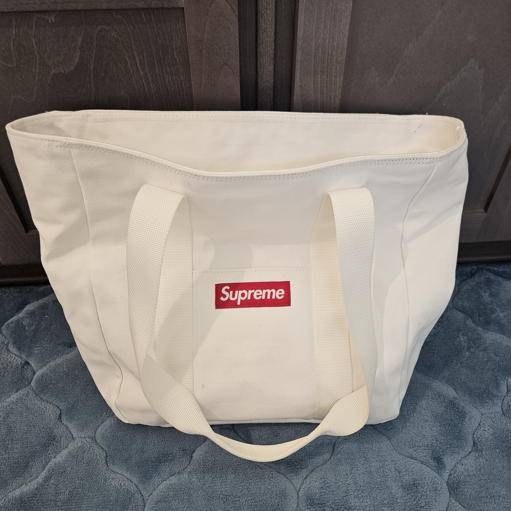 Supreme White Tote Bag